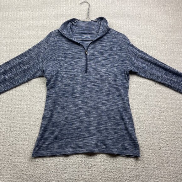 Columbia Quarter zip Pullover Heather blue Women's L Workout mid layer Outdoor - Picture 5 of 11